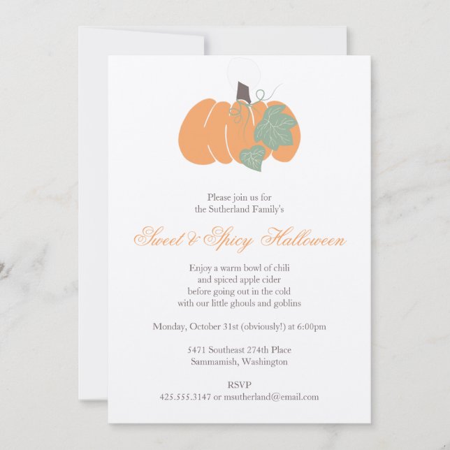 Pumpkin Party Invitation (Front)
