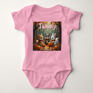 Pumpkin party with friends personalize baby bodysuit