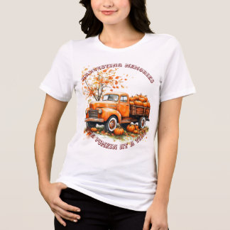 Pumpkin Patch Adventures-Vintage Trucks & Pumpkins Tri-Blend Shirt