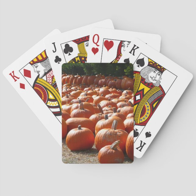 Pumpkin Patch Autumn Harvest Photography Playing Cards (Back)