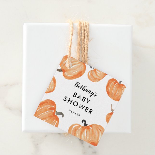 Pumpkin Patch Baby Shower Favour Tags (In Situ)