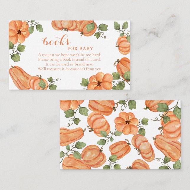 Pumpkin Patch Books for Baby Enclosure Card (Front/Back)