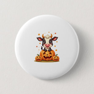 Pumpkin Patch Cow 6 Cm Round Badge