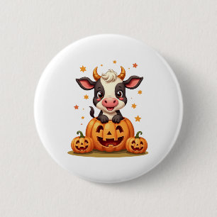 Pumpkin Patch Cow 6 Cm Round Badge