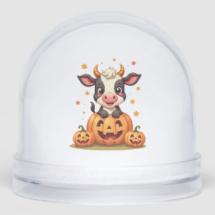 Pumpkin Patch Cow Snowglobe