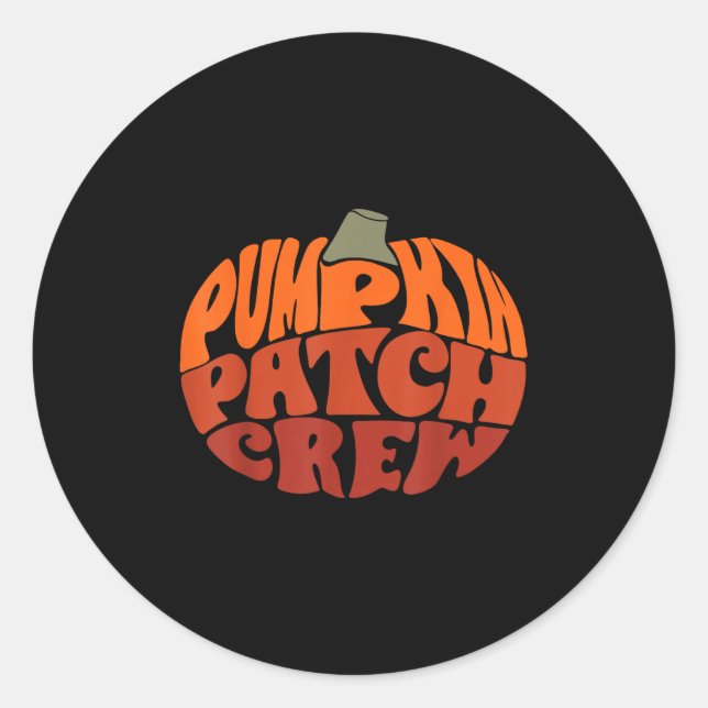 Pumpkin Patch Crew Funny Pumpkin Patch Squad Thank Classic Round Sticker (Front)