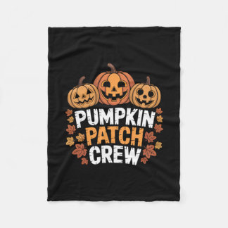 Pumpkin Patch Crew Funny Pumpkin Patch Squad Thank Fleece Blanket