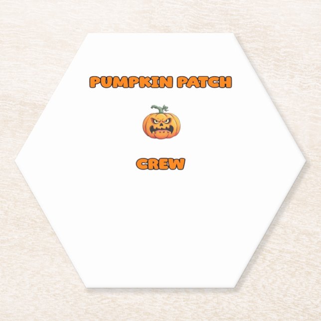 Pumpkin Patch Crew Matching Fall Outfits Classic T Paper Coaster (Front)