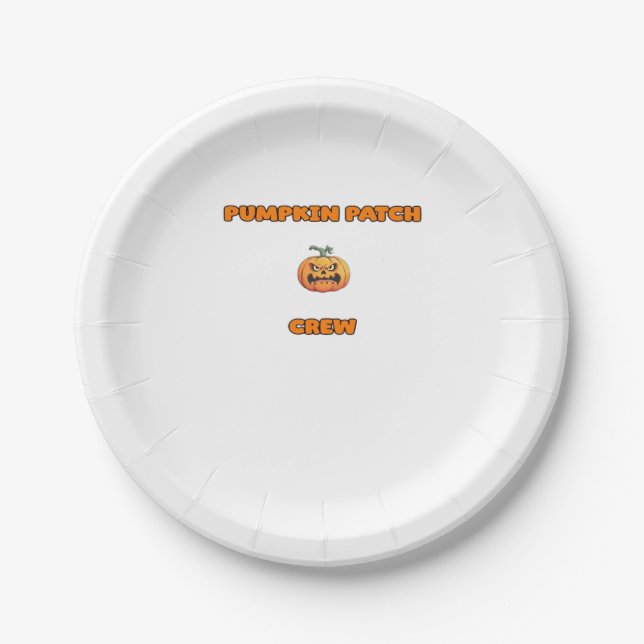 Pumpkin Patch Crew Matching Fall Outfits Classic T Paper Plate (Front)