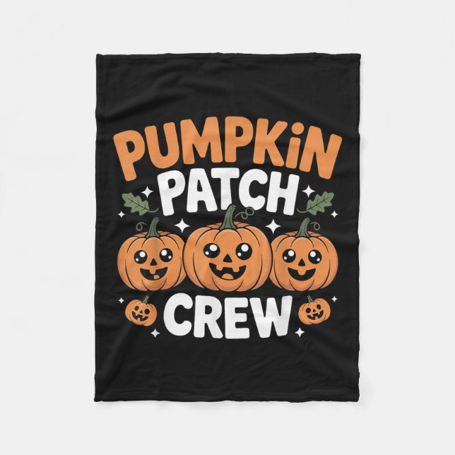 Pumpkin Patch Crew Matching Family Fall Autumn  Fleece Blanket (Front)