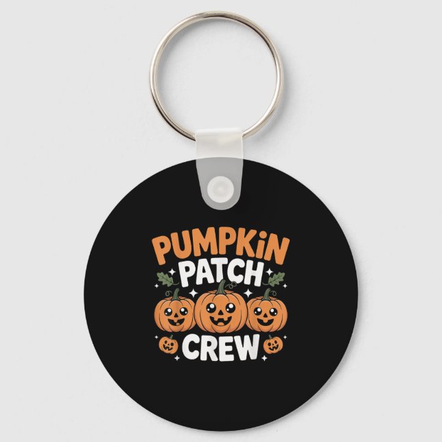 Pumpkin Patch Crew Matching Family Fall Autumn  Key Ring (Front)
