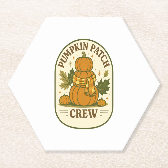 Pumpkin Patch Crew Paper Coaster (Front)