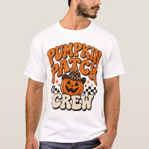 Pumpkin Patch Crew, Retro Fall Pumpkin Picking Hal T-Shirt