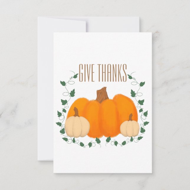 Pumpkin Patch Cute Fall Art Card (Front)