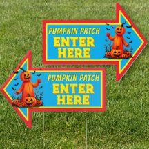 Pumpkin Patch Directional Enter Here Farm Sign