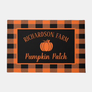 Pumpkin Patch Family Name Halloween Fall Autumn Doormat