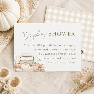 Pumpkin Patch Farm Truck Fall Baby Display Shower Enclosure Card