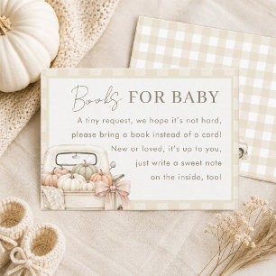 Pumpkin Patch Gingham Baby Shower Books For Baby Enclosure Card
