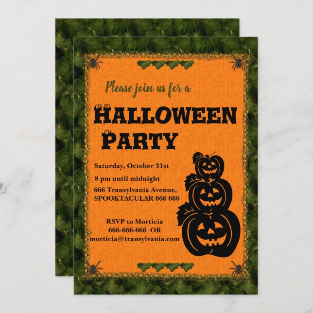Pumpkin Patch Halloween Invitation (Front/Back)