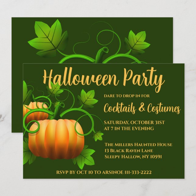 Pumpkin Patch Halloween Party Invitation (Front/Back)