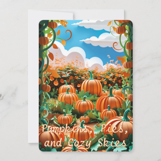 Pumpkin Patch Harvest Holiday Card (Front)