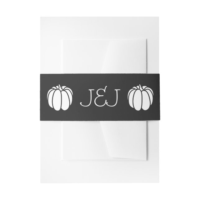 Pumpkin Patch in Black Invitation Belly Band (Front Example)