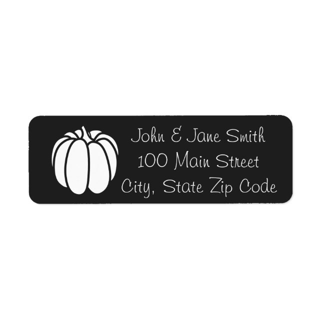 Pumpkin Patch in Black Return Address Label (Front)
