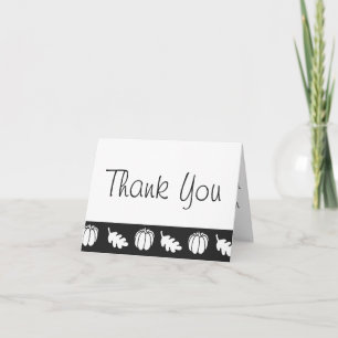 Pumpkin Patch in Black Thank You Card