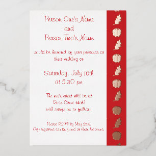 Pumpkin Patch in Cherry Foil Invitation
