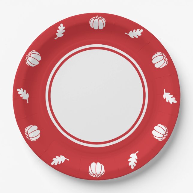 Pumpkin Patch in Cherry Paper Plate (Front)