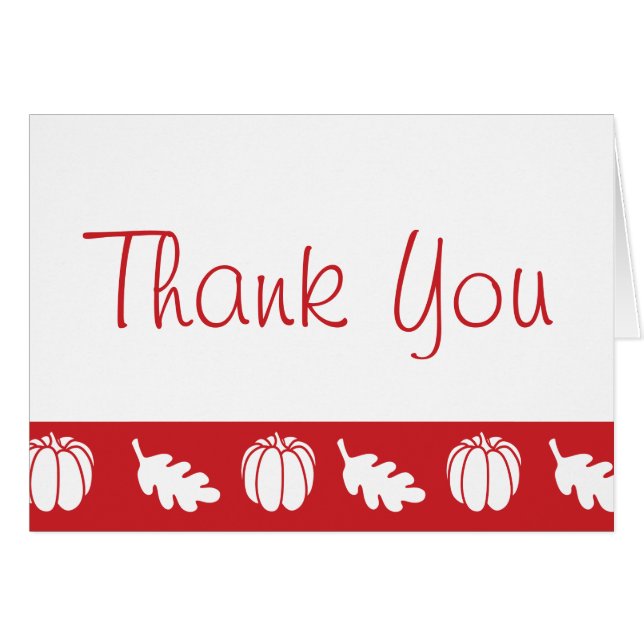 Pumpkin Patch in Cherry Thank You Card (Front Horizontal)