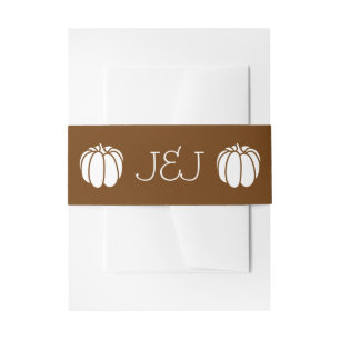 Pumpkin Patch in Chocolate Invitation Belly Band
