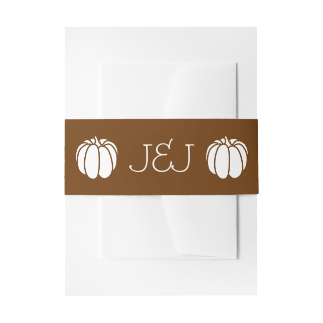 Pumpkin Patch in Chocolate Invitation Belly Band (Front Example)