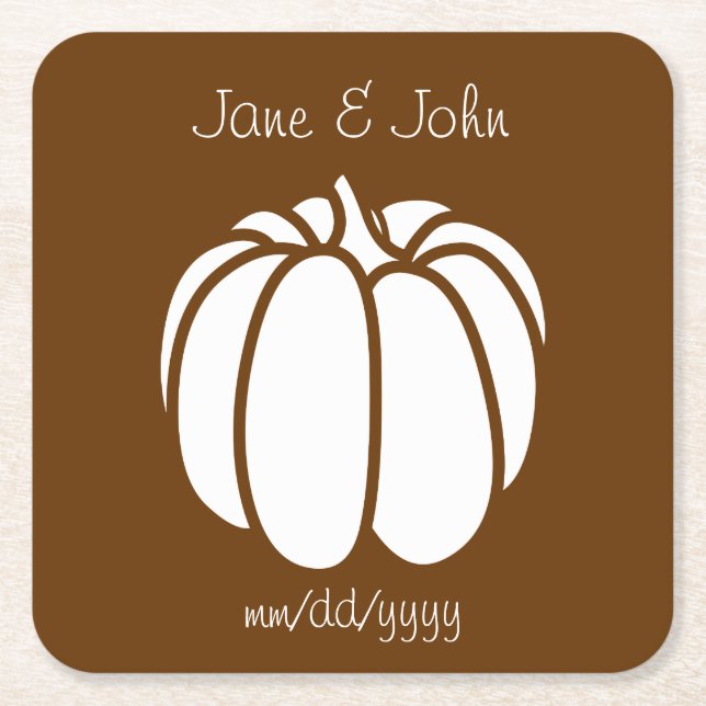 Pumpkin Patch in Chocolate Paper Coaster (Front)
