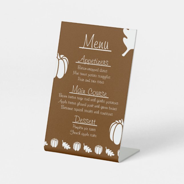 Pumpkin Patch in Chocolate Pedestal Sign (Front)
