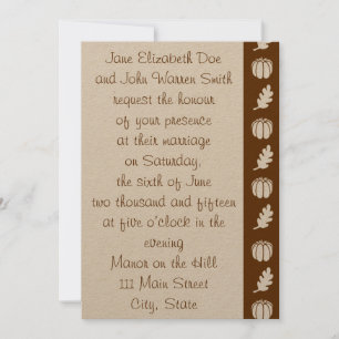 Pumpkin Patch in Chocolate Wedding Invitation