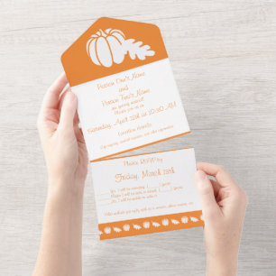Pumpkin Patch in Orange All In One Invitation