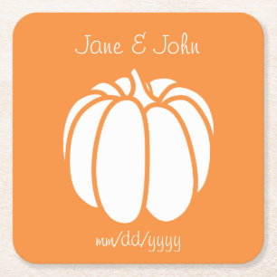 Pumpkin Patch in Orange Paper Coaster