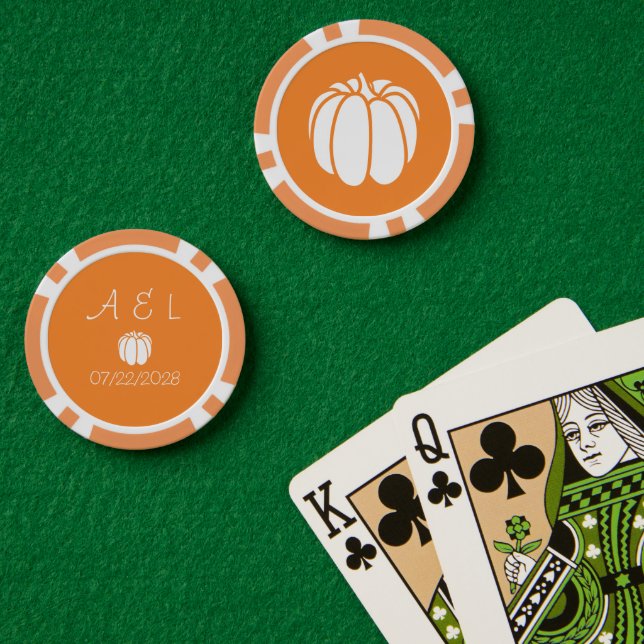 Pumpkin Patch in Orange Poker Chips (Poker Table (Double))