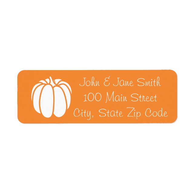 Pumpkin Patch in Orange Return Address Label (Front)