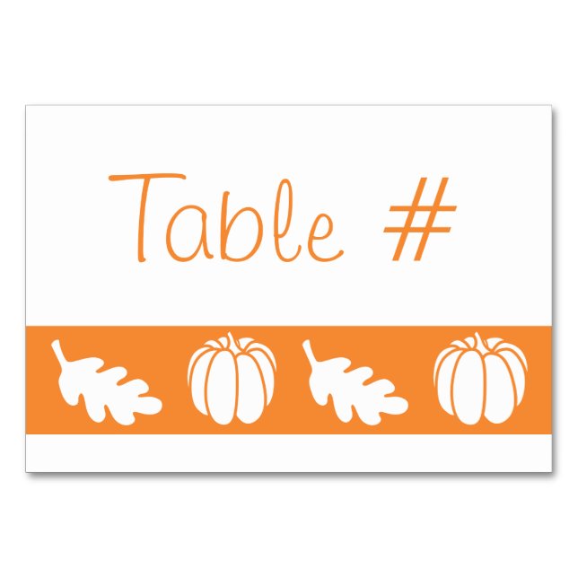 Pumpkin Patch in Orange Table Card (Front)