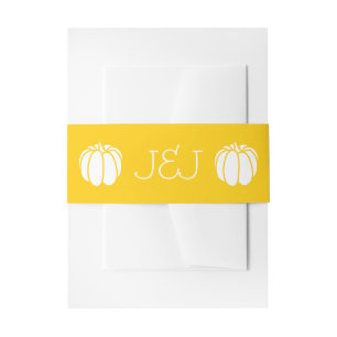 Pumpkin Patch in Yellow Invitation Belly Band