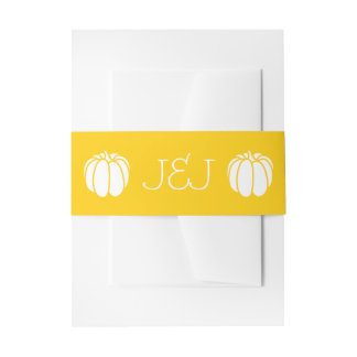 Pumpkin Patch in Yellow Invitation Belly Band