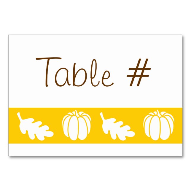 Pumpkin Patch in Yellow Table Card (Front)