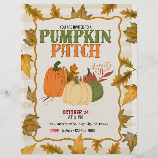 Pumpkin Patch Invitation Flyer (Front)
