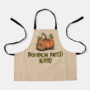 Pumpkin Patch Kiddo Halloween Faux Burlap Apron