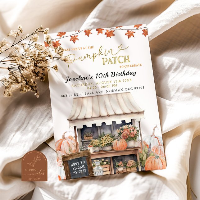 Pumpkin Patch Kid's Any Age Birthday Invitation (Creator Uploaded)