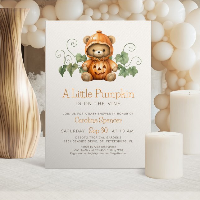 Pumpkin Patch Minimalist Baby Shower Invitation (Creator Uploaded)