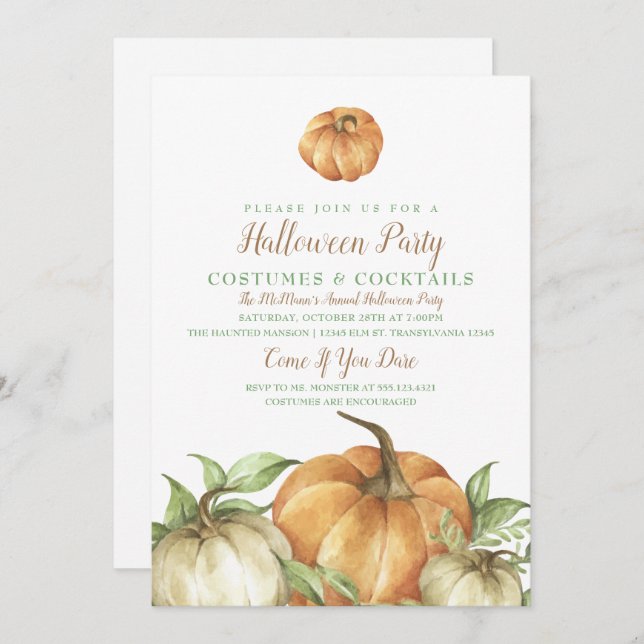 Pumpkin Patch Party Invitation (Front/Back)