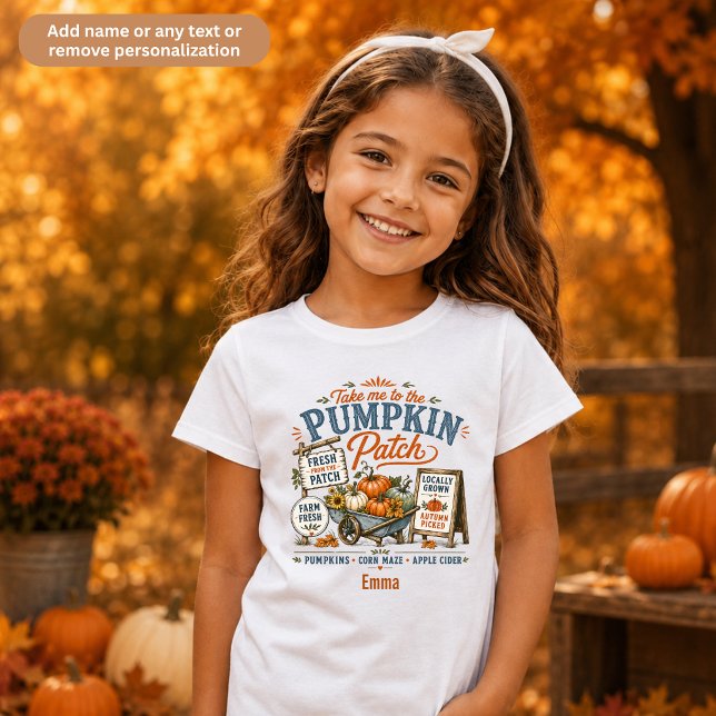 Pumpkin Patch Personalised Kids Halloween T-Shirt (Creator Uploaded)